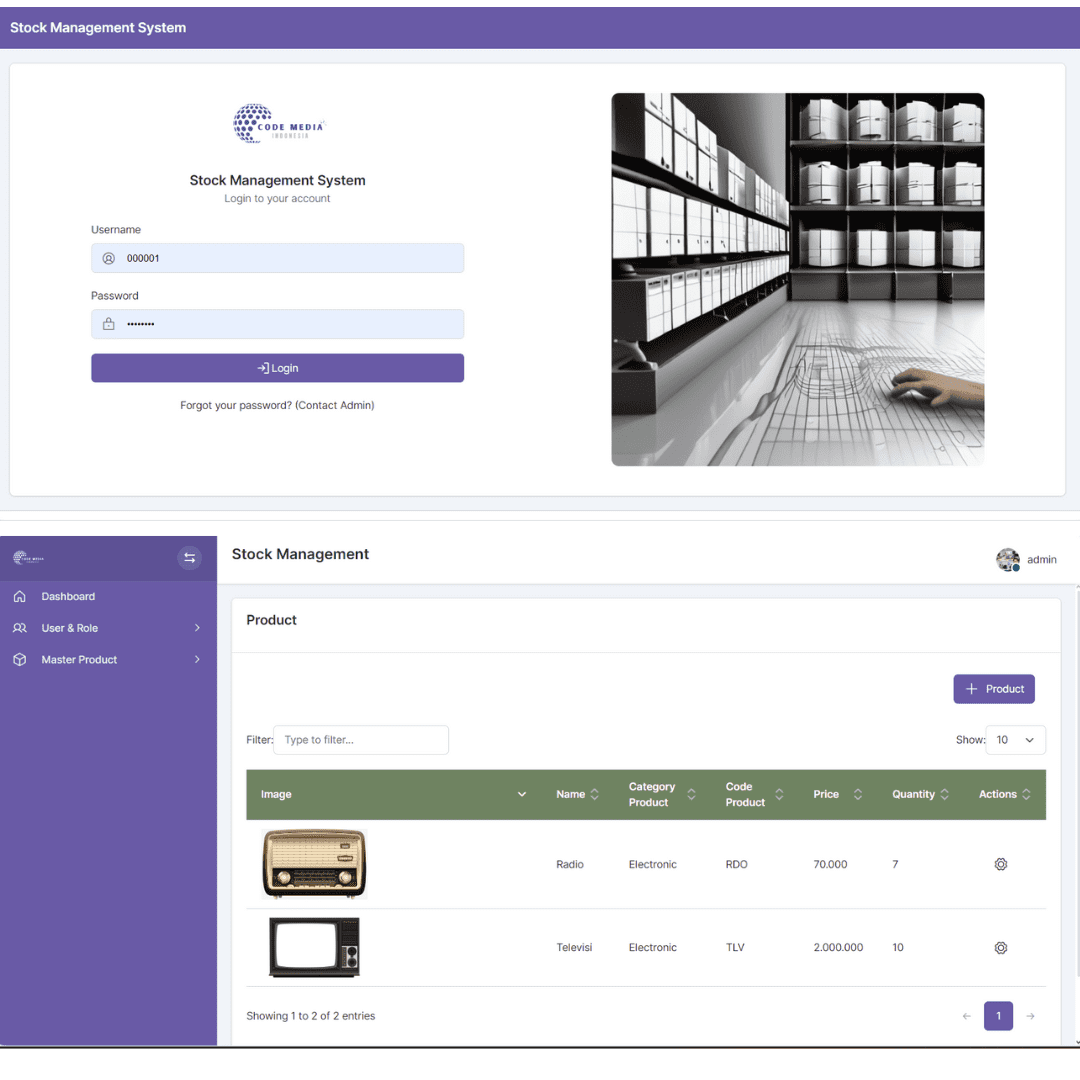 Project Stock Management System - Web Development by AV Labs Indonesia